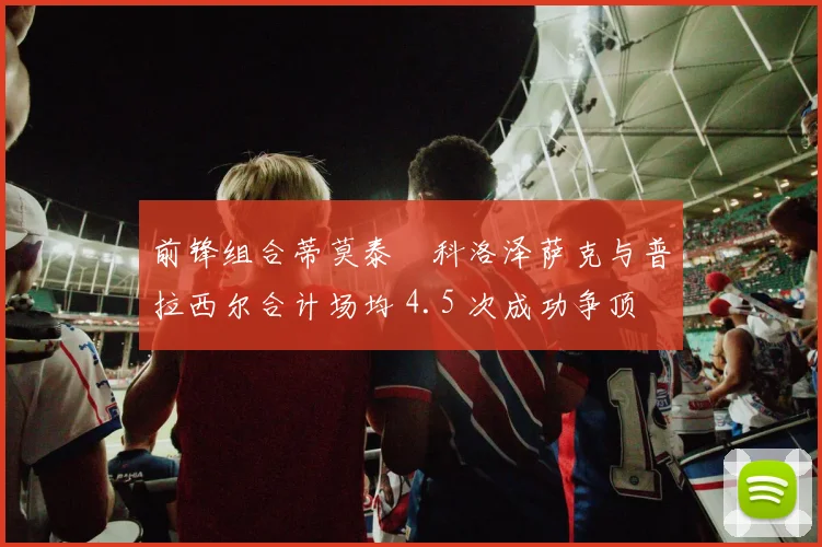 前锋组合蒂莫泰・科洛泽萨克与普拉西尔合计场均 4.5 次成功争顶